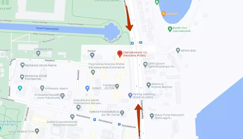 Карта вул. Черняковська 161, 00-453 Варшава, Польща