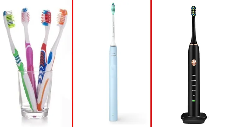 toothbrush mechanical, sonic and ultrasonic